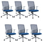 Contemporary Conference Chair Metal Adjustable Seat Height Office Chair with Arm Gray-Blue 6 Piece Set Clearhalo 'furn' 'furn_office_chair' 'Furniture' 'Office Chairs' 'Office Furniture' 'office_chair' 6801136