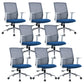 Contemporary Conference Chair Metal Adjustable Seat Height Office Chair with Arm Gray-Blue 8 Piece Set Clearhalo 'furn' 'furn_office_chair' 'Furniture' 'Office Chairs' 'Office Furniture' 'office_chair' 6801138