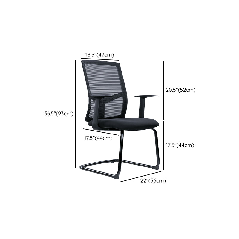 Contemporary Conference Chair Metal Adjustable Seat Height Office Chair with Arm Clearhalo 'furn' 'furn_office_chair' 'Furniture' 'Office Chairs' 'Office Furniture' 'office_chair' 6801145