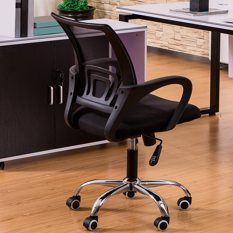 Silla de escritorio contemporánea altura de asiento ajustable de metal silla de oficina con brazo