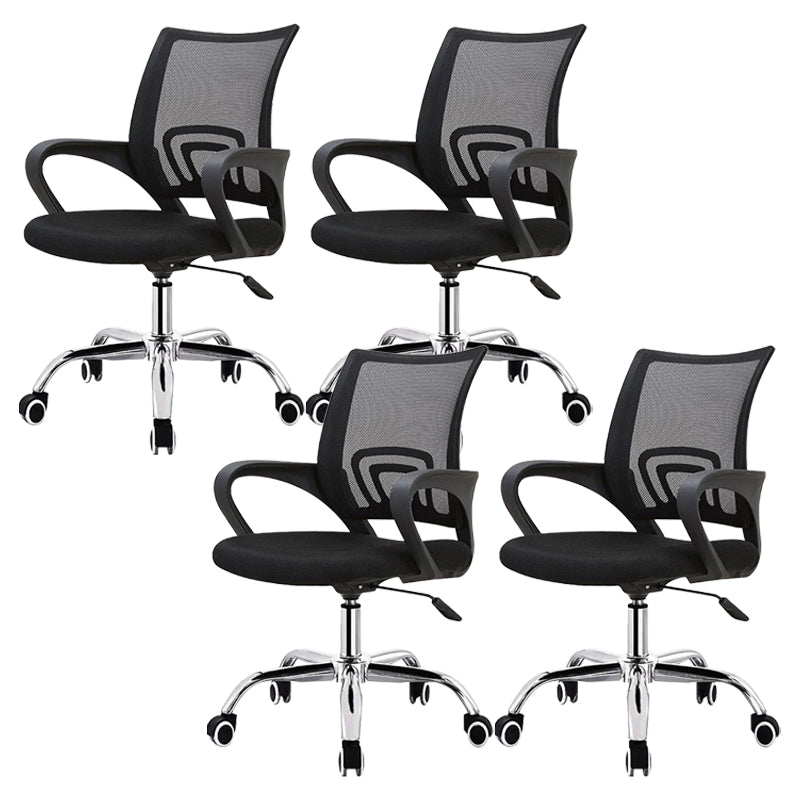 Silla de escritorio contemporánea altura de asiento ajustable de metal silla de oficina con brazo