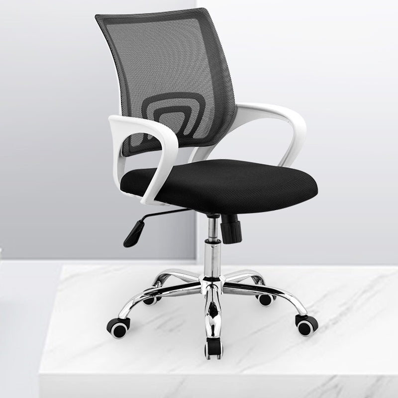 Silla de escritorio contemporánea altura de asiento ajustable de metal silla de oficina con brazo