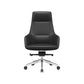 Fixed Arms Modern Desk Chair No Distressing Leather Ergonomic Office Chair with Wheels Black 1 Piece High-Back (Over 22 in.) Clearhalo 'furn' 'furn_office_chair' 'Furniture' 'Office Chairs' 'Office Furniture' 'office_chair' 6801225