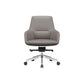 Fixed Arms Modern Desk Chair No Distressing Leather Ergonomic Office Chair with Wheels Grey 1 Piece Mid-Back (14-22 in.) Clearhalo 'furn' 'furn_office_chair' 'Furniture' 'Office Chairs' 'Office Furniture' 'office_chair' 6801234