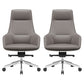 Fixed Arms Modern Desk Chair No Distressing Leather Ergonomic Office Chair with Wheels Grey 2 Piece Set High-Back (Over 22 in.) Clearhalo 'furn' 'furn_office_chair' 'Furniture' 'Office Chairs' 'Office Furniture' 'office_chair' 6801239