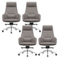 Fixed Arms Modern Desk Chair No Distressing Leather Ergonomic Office Chair with Wheels Grey 4 Piece Set High-Back (Over 22 in.) Clearhalo 'furn' 'furn_office_chair' 'Furniture' 'Office Chairs' 'Office Furniture' 'office_chair' 6801240