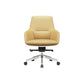 Fixed Arms Modern Desk Chair No Distressing Leather Ergonomic Office Chair with Wheels Yellow 1 Piece Mid-Back (14-22 in.) Clearhalo 'furn' 'furn_office_chair' 'Furniture' 'Office Chairs' 'Office Furniture' 'office_chair' 6801243