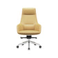 Fixed Arms Modern Desk Chair No Distressing Leather Ergonomic Office Chair with Wheels Yellow 1 Piece High-Back (Over 22 in.) Clearhalo 'furn' 'furn_office_chair' 'Furniture' 'Office Chairs' 'Office Furniture' 'office_chair' 6801248