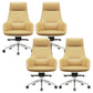 Fixed Arms Modern Desk Chair No Distressing Leather Ergonomic Office Chair with Wheels Yellow 4 Piece Set High-Back (Over 22 in.) Clearhalo 'furn' 'furn_office_chair' 'Furniture' 'Office Chairs' 'Office Furniture' 'office_chair' 6801250
