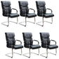 Modern Fixed Arms Task Chair Faux Leather Desk Chair for Office