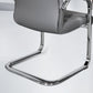 Modern Fixed Arms Task Chair Faux Leather Desk Chair for Office