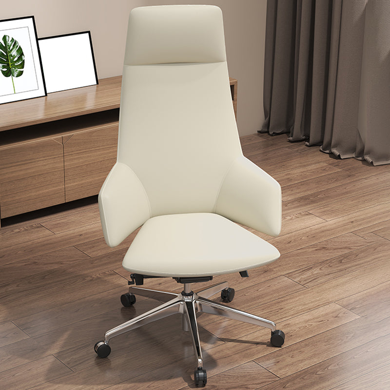 Vaste wapens leerstoel Modern geen pijnlijke ergonomische bureaustoelstoel met wielen