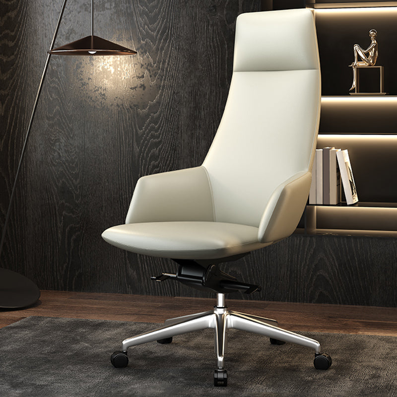 Vaste wapens leerstoel Modern geen pijnlijke ergonomische bureaustoelstoel met wielen