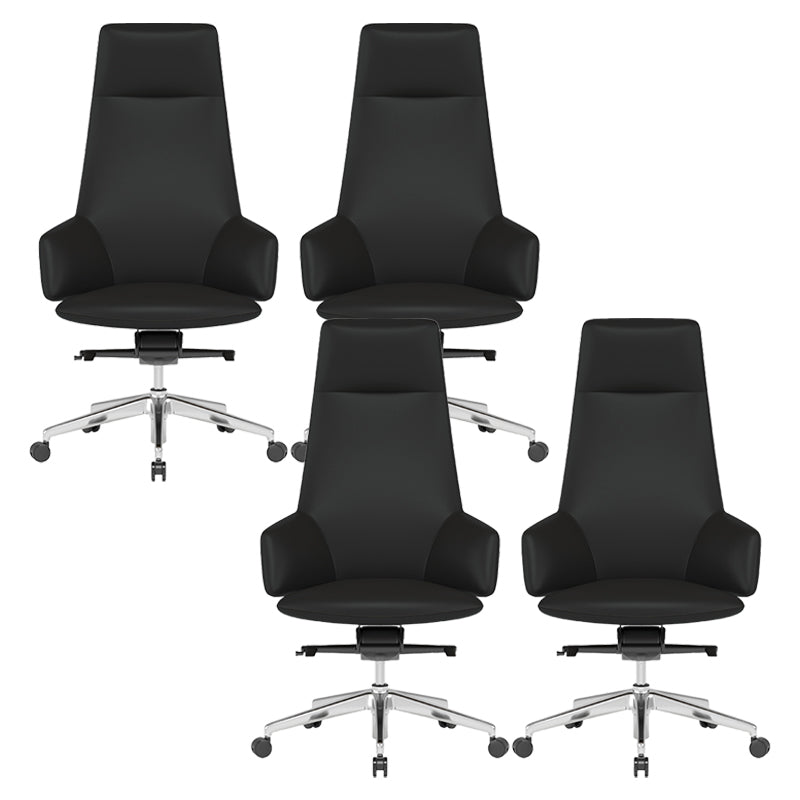 Vaste wapens leerstoel Modern geen pijnlijke ergonomische bureaustoelstoel met wielen