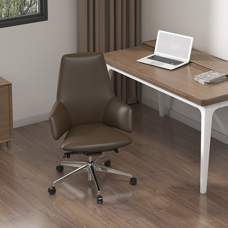 Vaste wapens leerstoel Modern geen pijnlijke ergonomische bureaustoelstoel met wielen