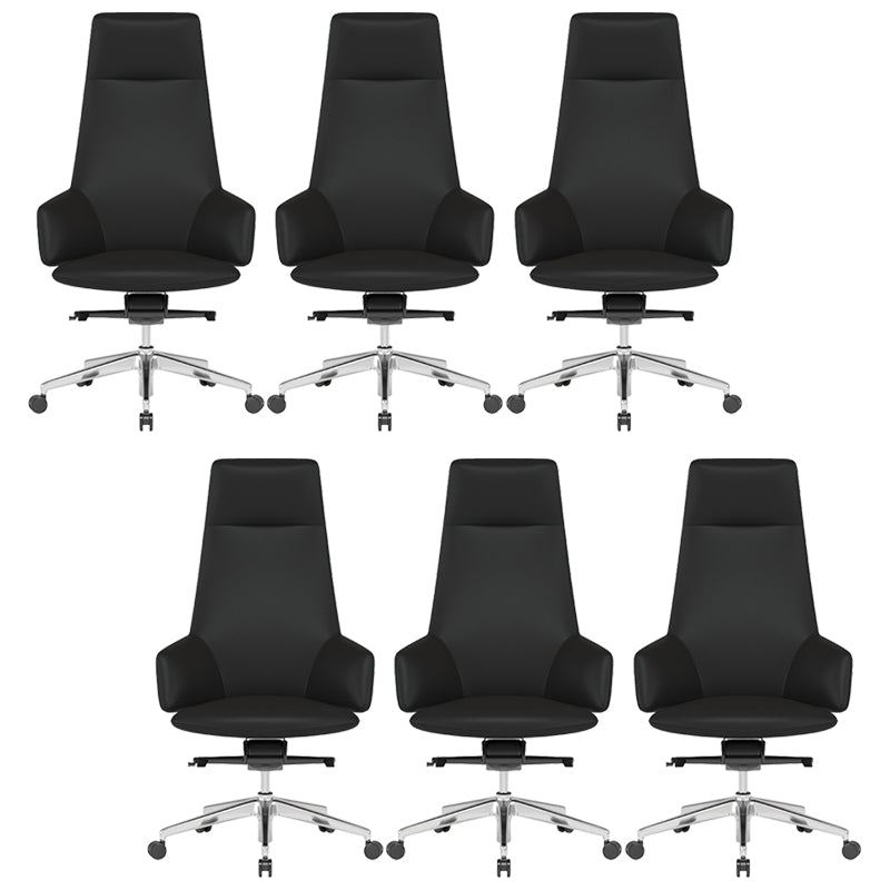 Vaste wapens leerstoel Modern geen pijnlijke ergonomische bureaustoelstoel met wielen