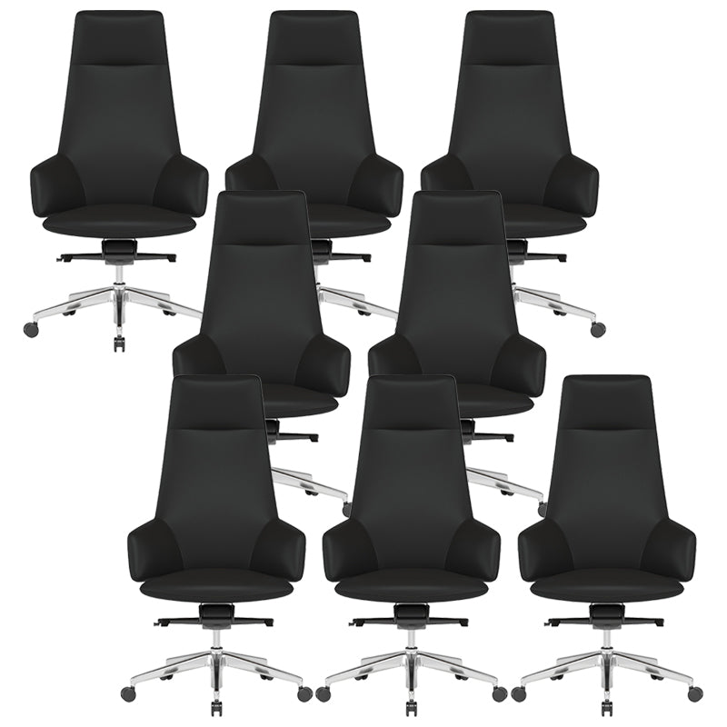 Vaste wapens leerstoel Modern geen pijnlijke ergonomische bureaustoelstoel met wielen