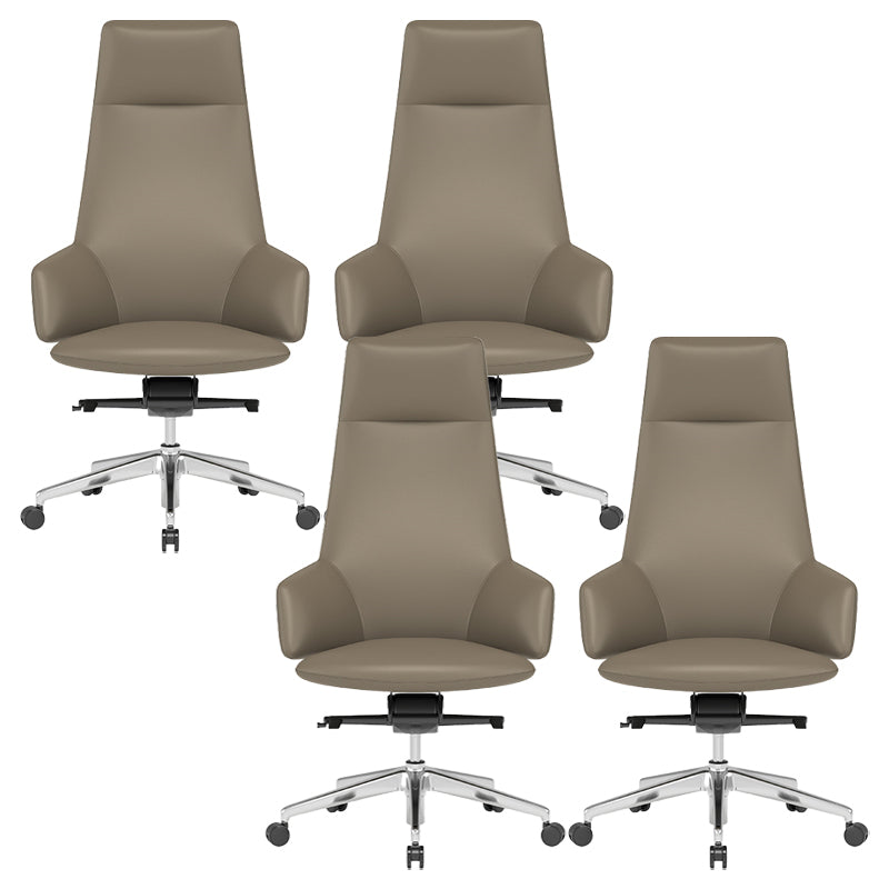 Vaste wapens leerstoel Modern geen pijnlijke ergonomische bureaustoelstoel met wielen