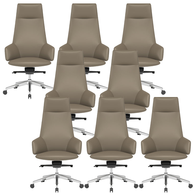 Vaste wapens leerstoel Modern geen pijnlijke ergonomische bureaustoelstoel met wielen