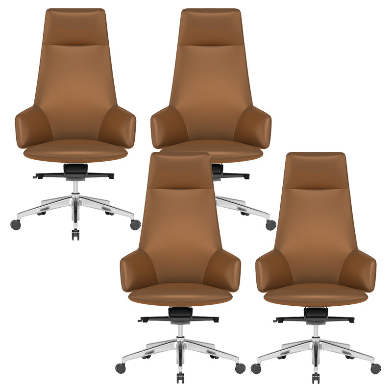 Vaste wapens leerstoel Modern geen pijnlijke ergonomische bureaustoelstoel met wielen