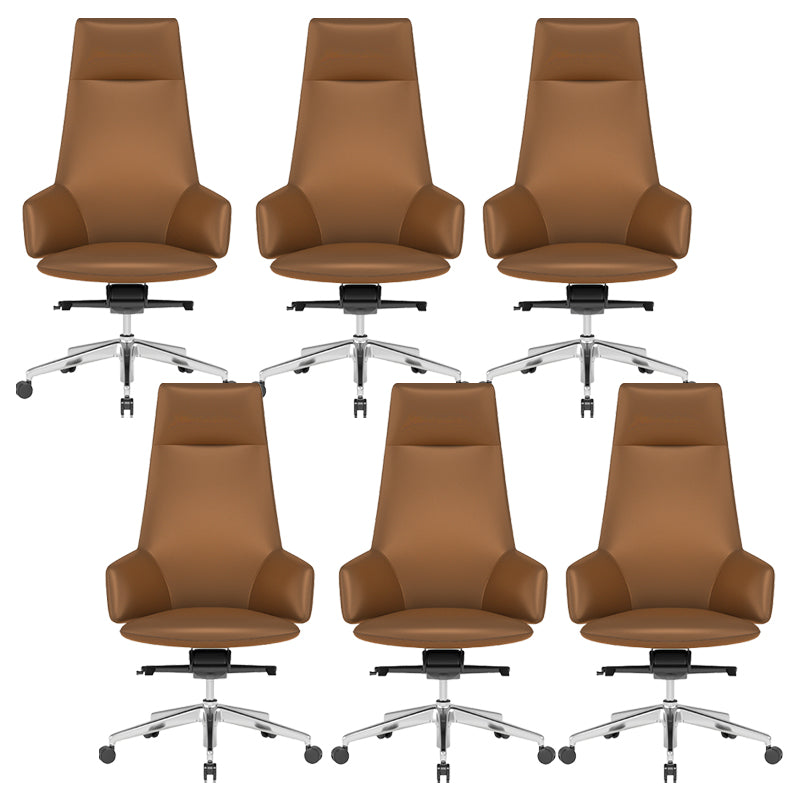 Vaste wapens leerstoel Modern geen pijnlijke ergonomische bureaustoelstoel met wielen