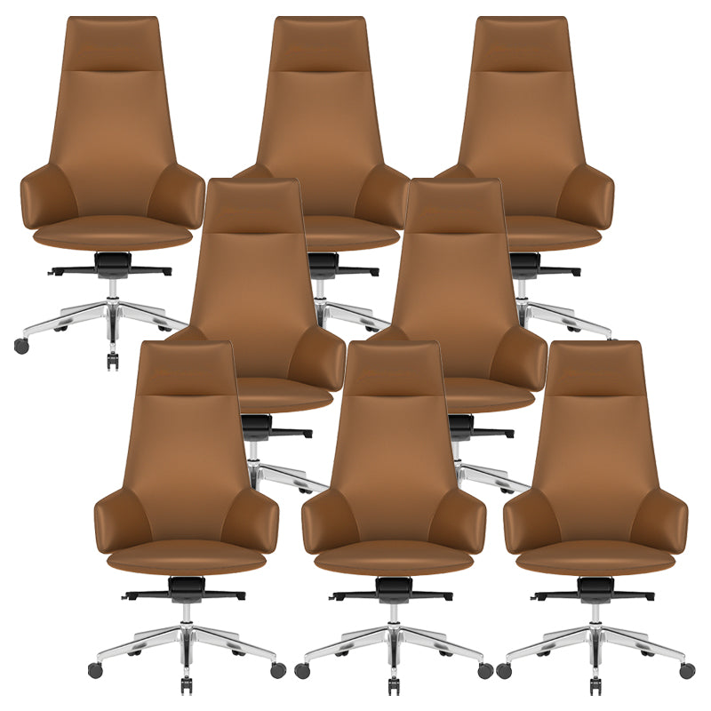 Vaste wapens leerstoel Modern geen pijnlijke ergonomische bureaustoelstoel met wielen