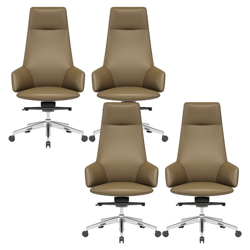 Vaste wapens leerstoel Modern geen pijnlijke ergonomische bureaustoelstoel met wielen