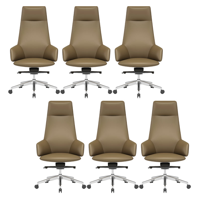 Vaste wapens leerstoel Modern geen pijnlijke ergonomische bureaustoelstoel met wielen