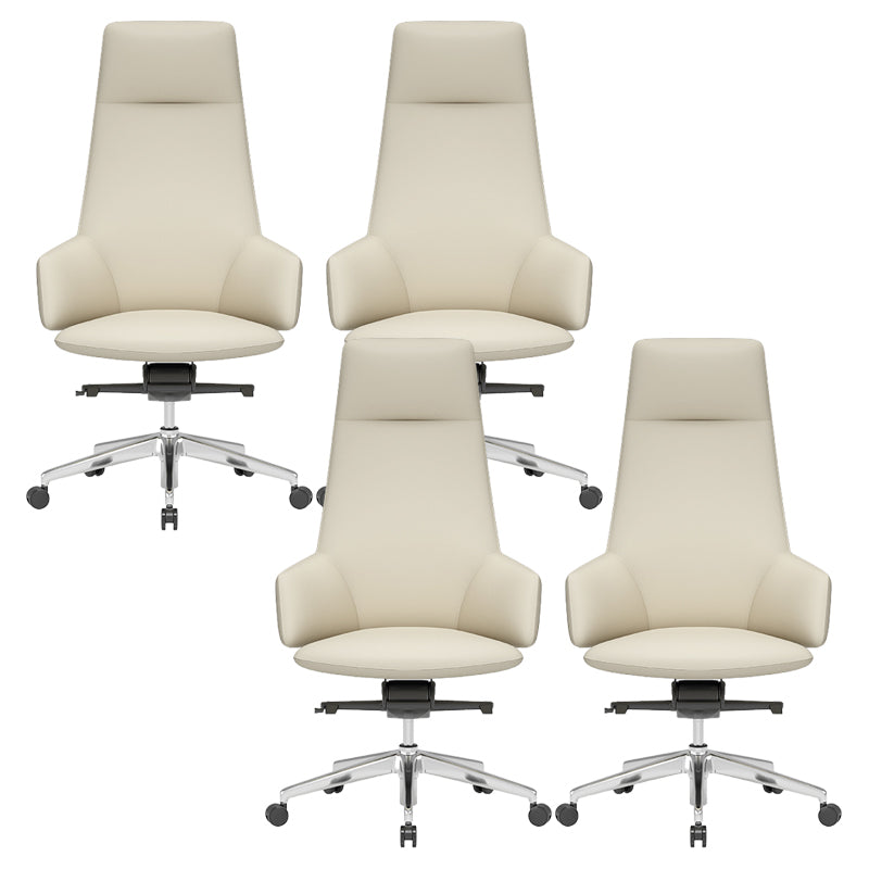 Vaste wapens leerstoel Modern geen pijnlijke ergonomische bureaustoelstoel met wielen