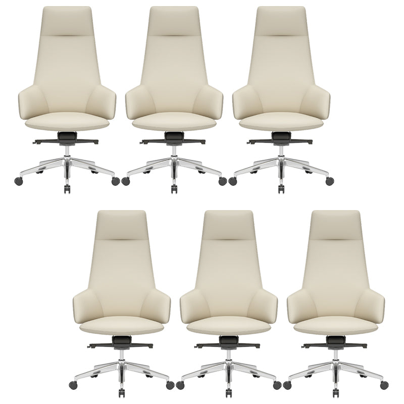 Vaste wapens leerstoel Modern geen pijnlijke ergonomische bureaustoelstoel met wielen