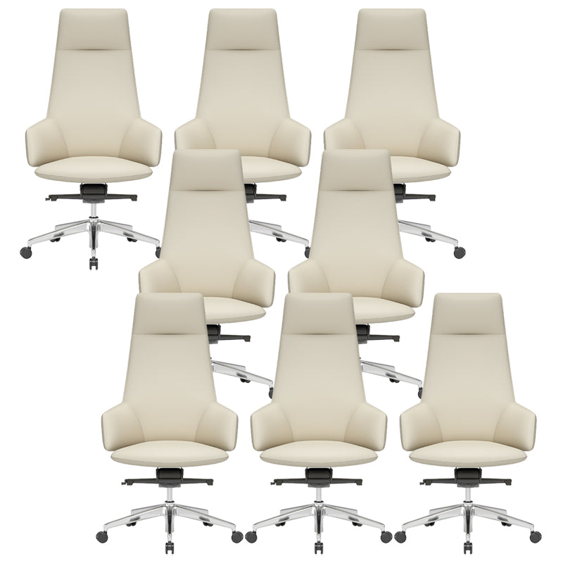 Vaste wapens leerstoel Modern geen pijnlijke ergonomische bureaustoelstoel met wielen