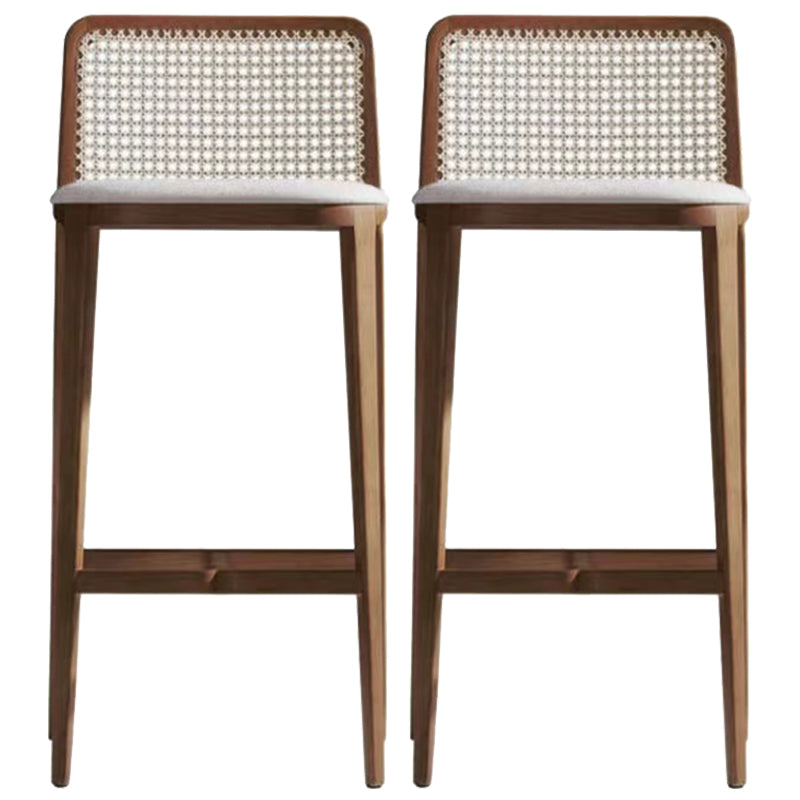 Solid Wood Counter Height Stools Armless Modern Bar and Counter Stool Walnut 2 Piece Set Clearhalo 'Bar Furniture' 'Bar Stools' 'bar_stools' 'furn' 'furn_bar_stools' 'Furniture' 'Kitchen & Dining Furniture' 6801393