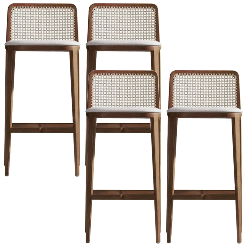 Solid Wood Counter Height Stools Armless Modern Bar and Counter Stool Walnut 4 Piece Set Clearhalo 'Bar Furniture' 'Bar Stools' 'bar_stools' 'furn' 'furn_bar_stools' 'Furniture' 'Kitchen & Dining Furniture' 6801394
