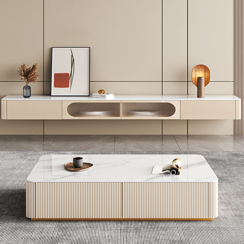 Console porta TV in pietra Console TV con contenitore chiuso con cassetti