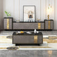 Console porta TV con contenitore chiuso Console multimediale per TV in vetro con 3 cassetti