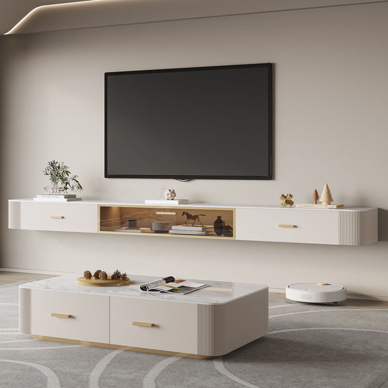 Glam Meuble TV Console de rangement fermée avec 2 tiroirs