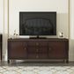 Modern TV Stand Console Solid Wood TV Media Console with Drawers 71"L x 17"W x 26"H Dark Walnut Clearhalo 'furn' 'furn_tv_stands_entertainment_centers' 'Furniture' 'Living Room Furniture' 'TV Stands & Entertainment Centers' 'TV Stands & Media Storage Furniture' 'tv_stands_entertainment_centers' 6801506