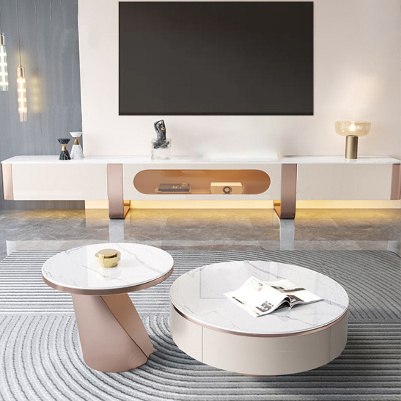 Console porta TV con contenitore chiuso Console TV Glam con cassetti