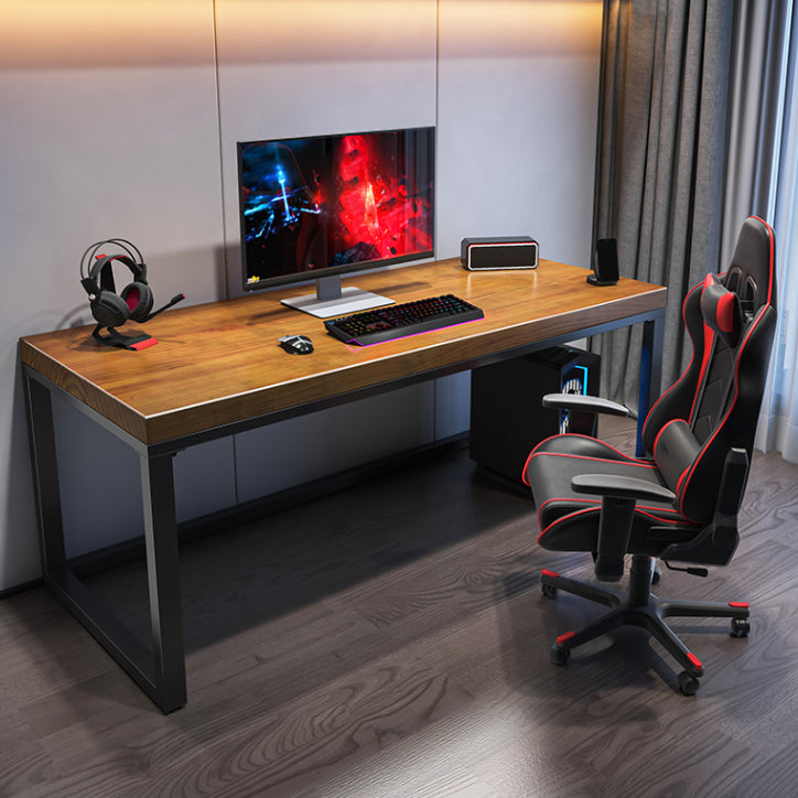Solid Wood Rectangular Gaming Desk 29.53" Tall Computer Desk with Sled Base Clearhalo 'furn' 'furn_office_desk' 'Furniture' 'Office Desks' 'Office Furniture' 'office_desk' 6801617