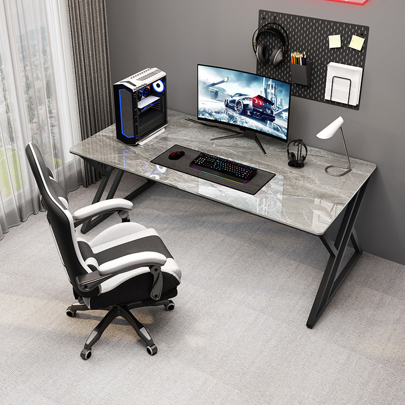 Industrial Stone Gaming Desk 29.53 "hoher rechteckiger Computertisch