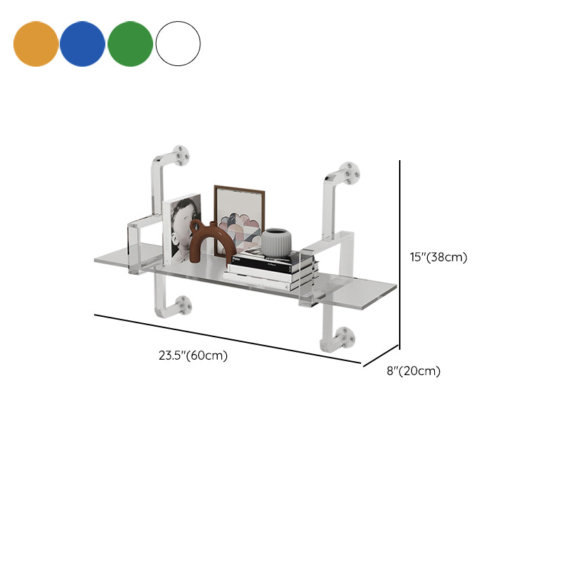 Closed Back Wall Mounted Bookshelf Modern Style Acrylic Bookcase