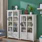 Wooden Standard Bookcase Contemporary Closed Back Bookshelf with Doors