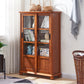 Wooden Standard Bookcase Contemporary Closed Back Bookshelf with Doors