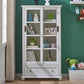 Wooden Standard Bookcase Contemporary Closed Back Bookshelf with Doors