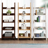 Ladder Open Back Standard Bookshelf Modern Style Wooden Bookcase