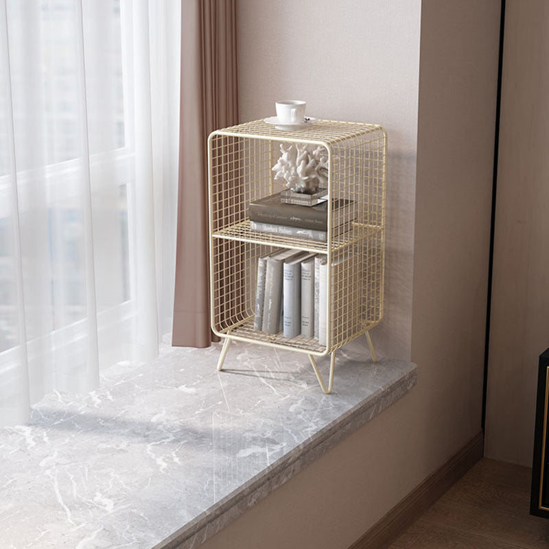 Modern Closed Back Standard Bookshelf Metal Shelves Included Bookcase