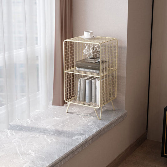 Modern Closed Back Standard Bookshelf Metal Shelves Included Bookcase