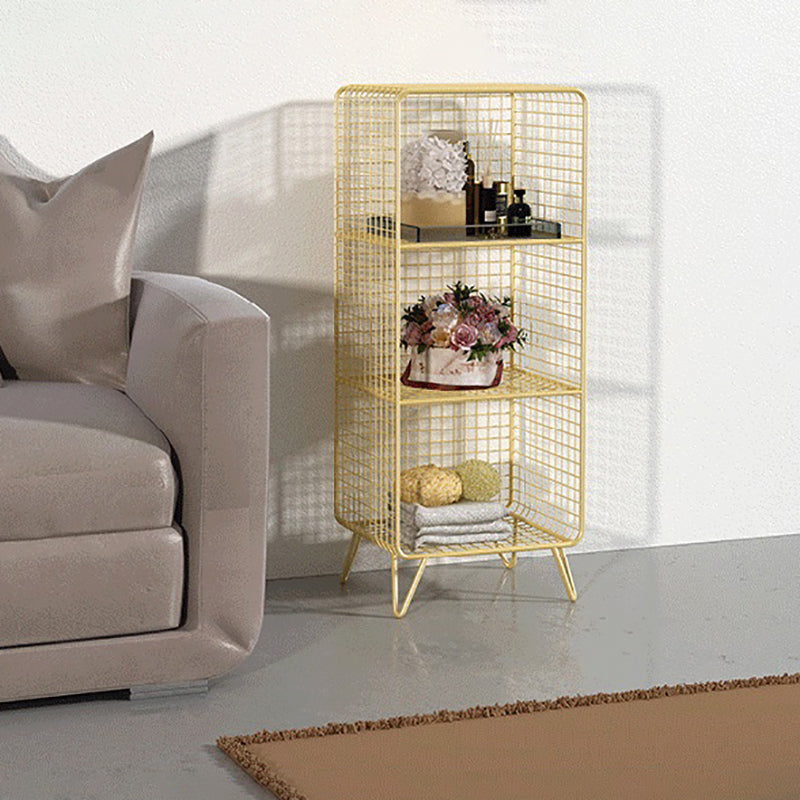 Modern Closed Back Standard Bookshelf Metal Shelves Included Bookcase