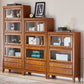 Modern Style Closed Back Bookshelf Wooden Standard Bookcase with Drawers