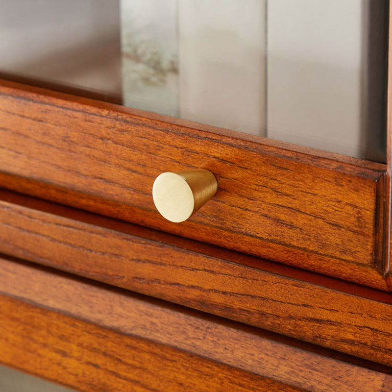 Modern Style Closed Back Bookshelf Wooden Standard Bookcase with Drawers